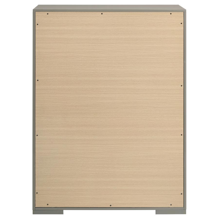 Ives - 5 - Drawer Bedroom Chest Of Drawers - Gray High Gloss Accent Chest modern furniture Contempo Furniture