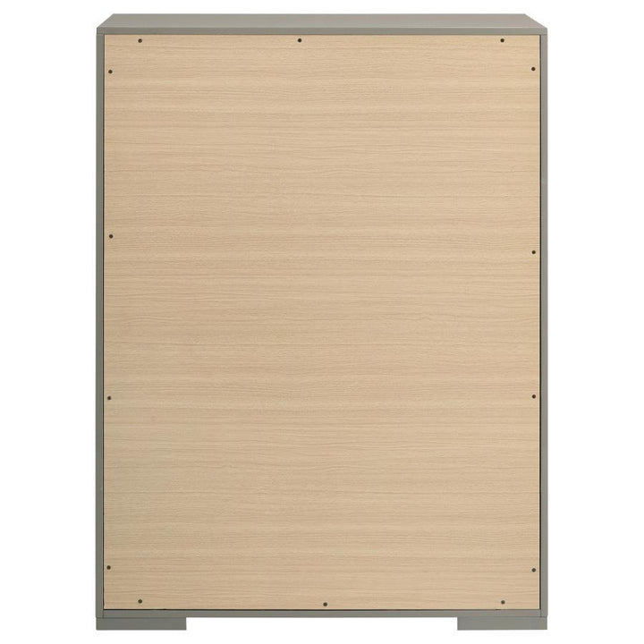 Ives - 5 - Drawer Bedroom Chest Of Drawers - Gray High Gloss Accent Chest modern furniture Contempo Furniture