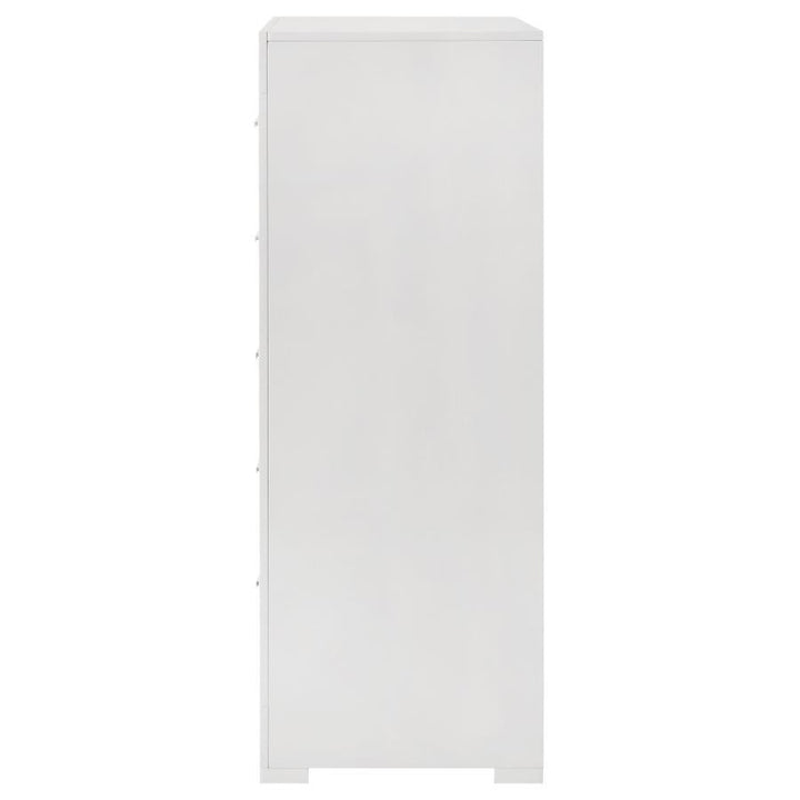 Ives - 5 - Drawer Bedroom Chest Of Drawers - White High Gloss Accent Chest modern furniture Contempo Furniture