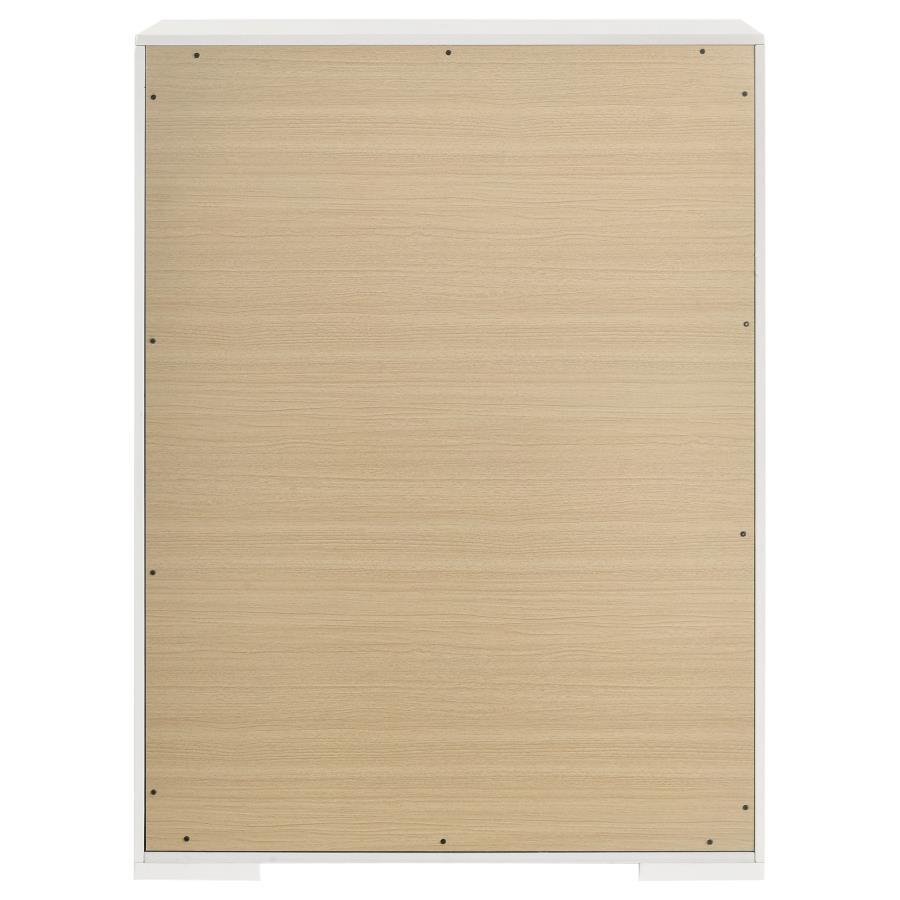 Ives - 5 - Drawer Bedroom Chest Of Drawers - White High Gloss Accent Chest modern furniture Contempo Furniture