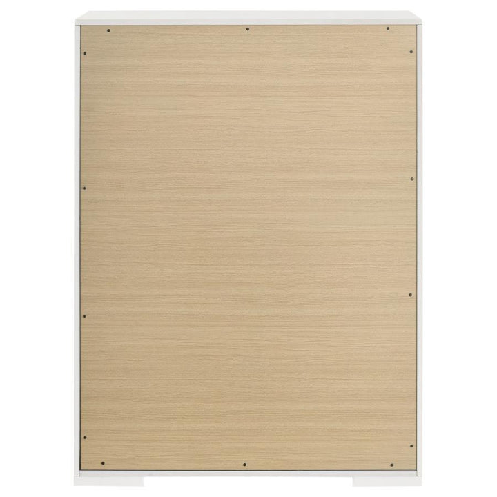 Ives - 5 - Drawer Bedroom Chest Of Drawers - White High Gloss Accent Chest modern furniture Contempo Furniture