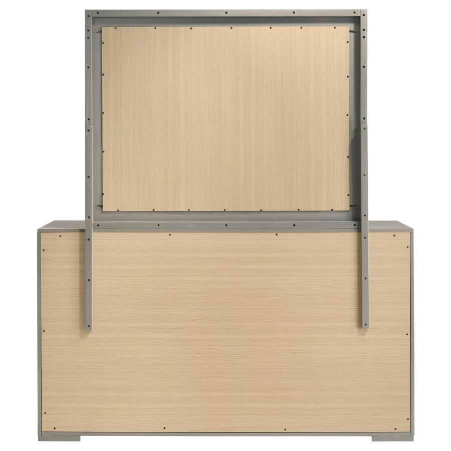 Ives - 6 - Drawer Dresser And Mirror - Gray High Gloss Dresser & Mirror modern furniture Contempo Furniture