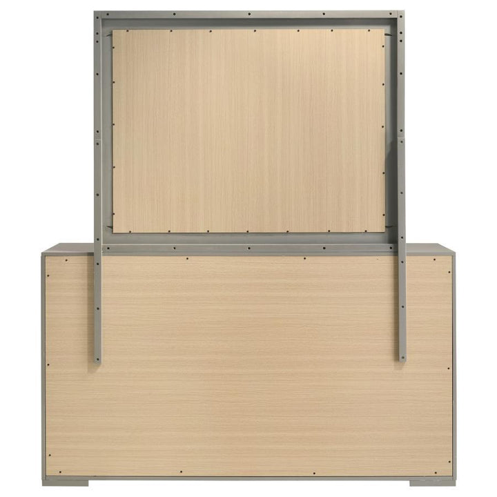 Ives - 6 - Drawer Dresser And Mirror - Gray High Gloss Dresser &amp; Mirror modern furniture Contempo Furniture