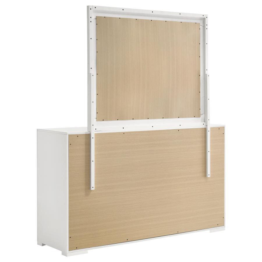 Ives - 6 - Drawer Dresser And Mirror - White High Gloss Dresser & Mirror modern furniture Contempo Furniture