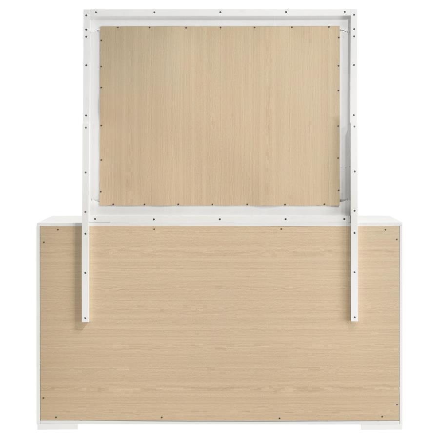 Ives - 6 - Drawer Dresser And Mirror - White High Gloss Dresser & Mirror modern furniture Contempo Furniture