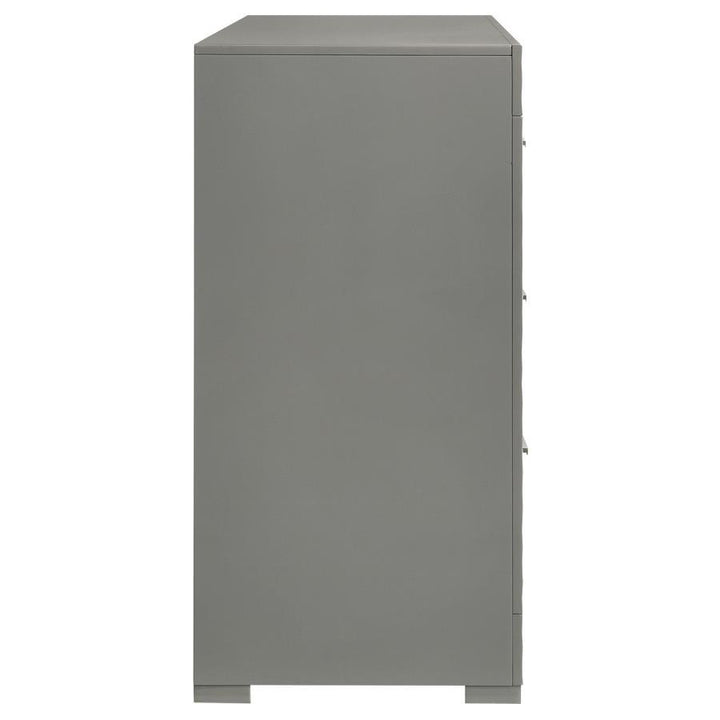 Ives - 6 - Drawer Dresser Cabinet - Gray High Gloss Dressers modern furniture Contempo Furniture