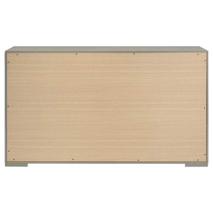 Ives - 6 - Drawer Dresser Cabinet - Gray High Gloss Dressers modern furniture Contempo Furniture