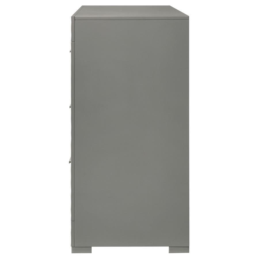 Ives - 6 - Drawer Dresser Cabinet - Gray High Gloss Dressers modern furniture Contempo Furniture