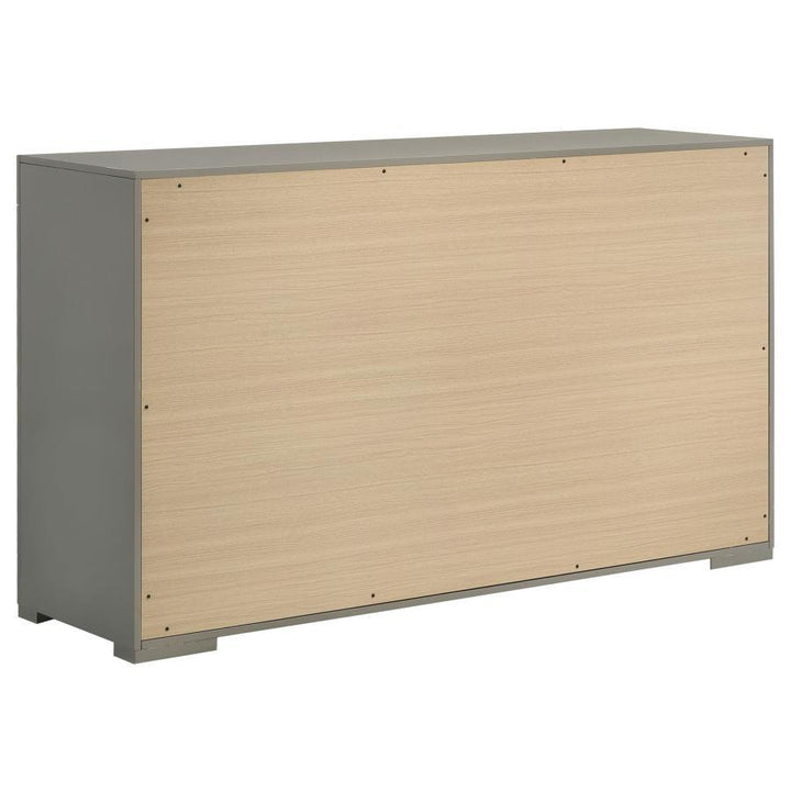 Ives - 6 - Drawer Dresser Cabinet - Gray High Gloss Dressers modern furniture Contempo Furniture