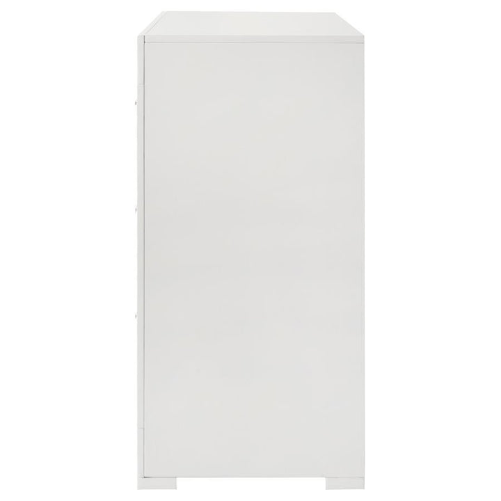 Ives - 6 - Drawer Dresser Cabinet - White High Gloss Dressers modern furniture Contempo Furniture