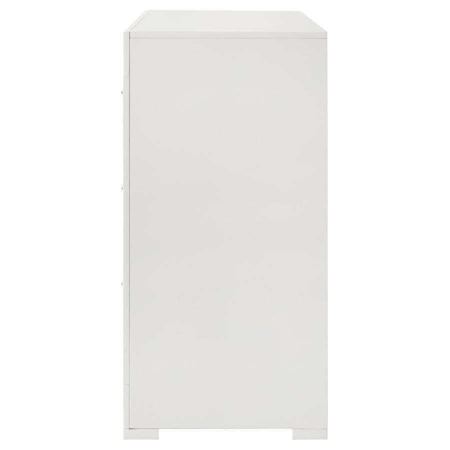 Ives - 6 - Drawer Dresser Cabinet - White High Gloss Dressers modern furniture Contempo Furniture