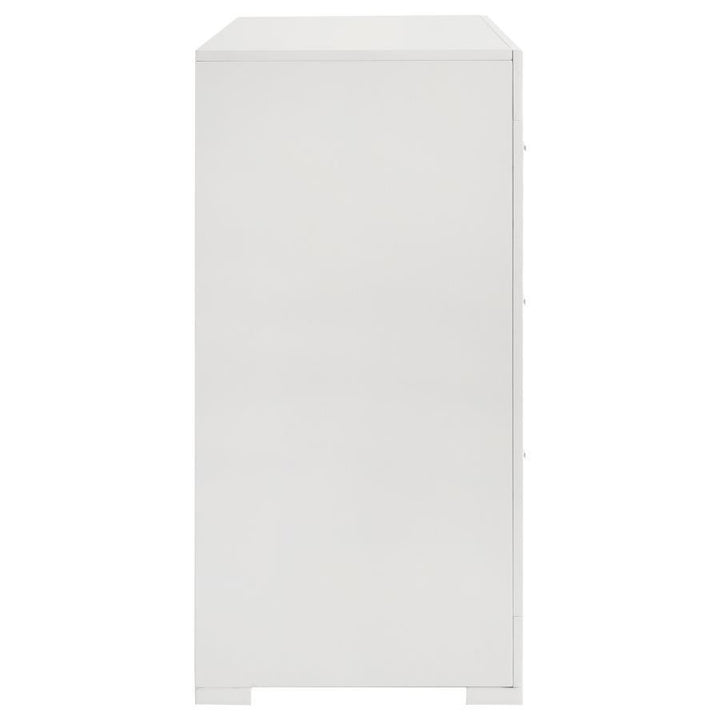 Ives - 6 - Drawer Dresser Cabinet - White High Gloss Dressers modern furniture Contempo Furniture