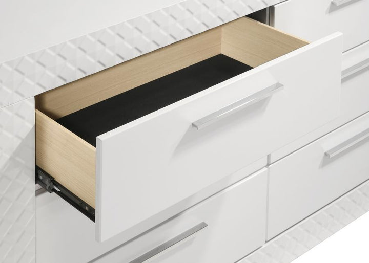 Ives - 6 - Drawer Dresser Cabinet - White High Gloss Dressers modern furniture Contempo Furniture