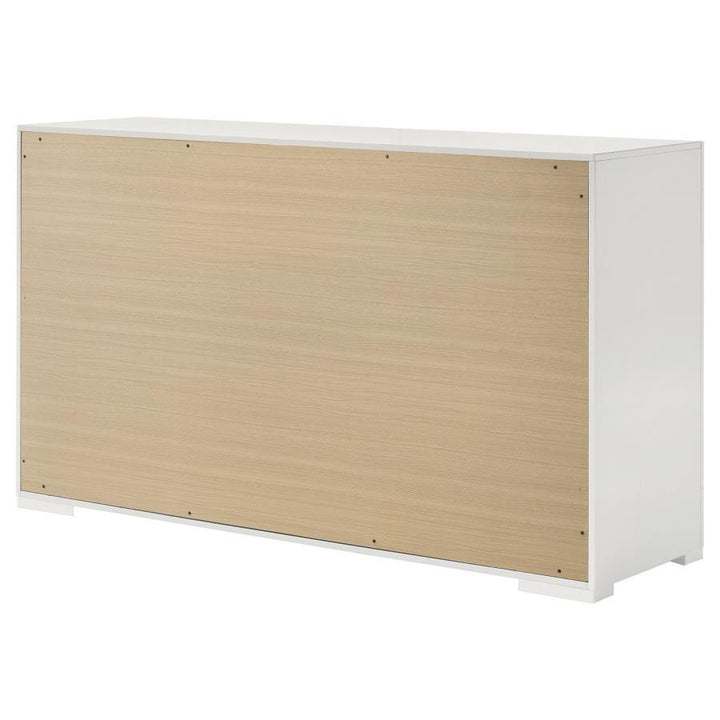 Ives - 6 - Drawer Dresser Cabinet - White High Gloss Dressers modern furniture Contempo Furniture