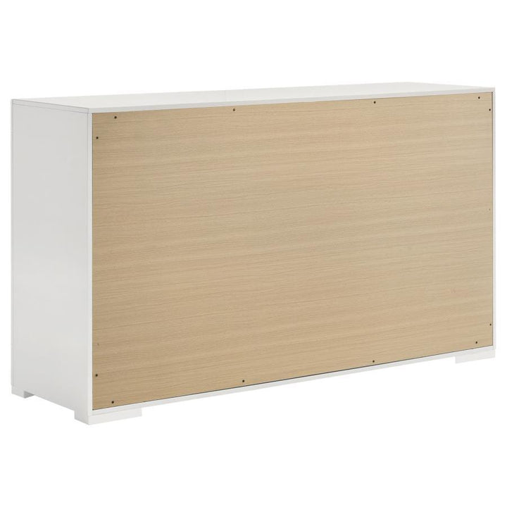 Ives - 6 - Drawer Dresser Cabinet - White High Gloss Dressers modern furniture Contempo Furniture