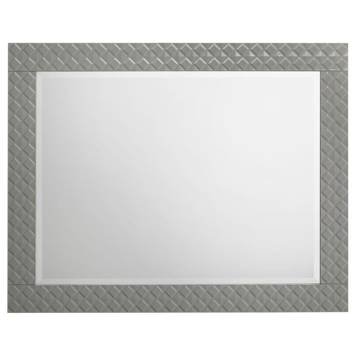 Ives - Dresser Mirror - Gray High Gloss Mirror modern furniture Contempo Furniture