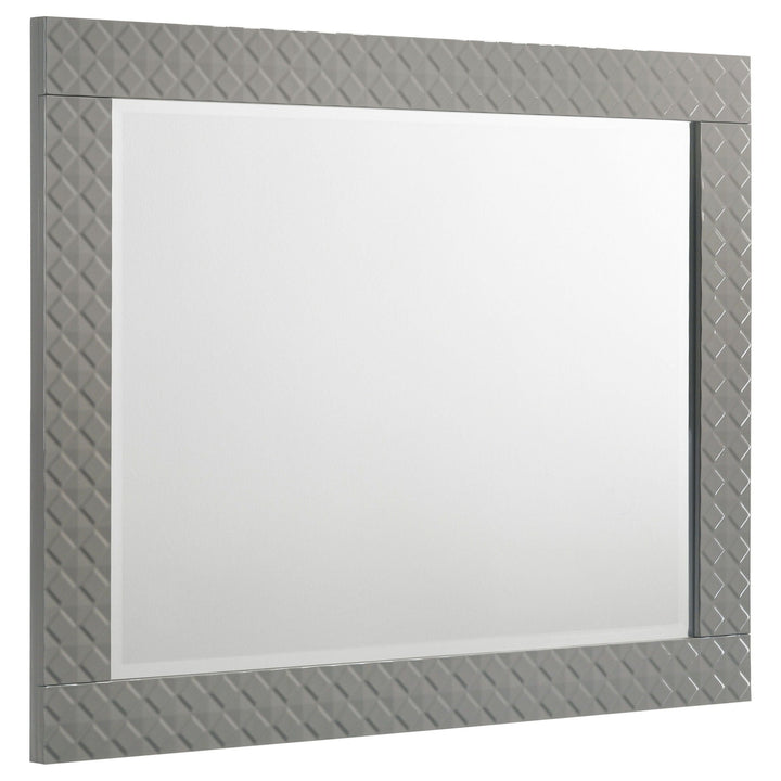 Ives - Dresser Mirror - Gray High Gloss Mirror modern furniture Contempo Furniture