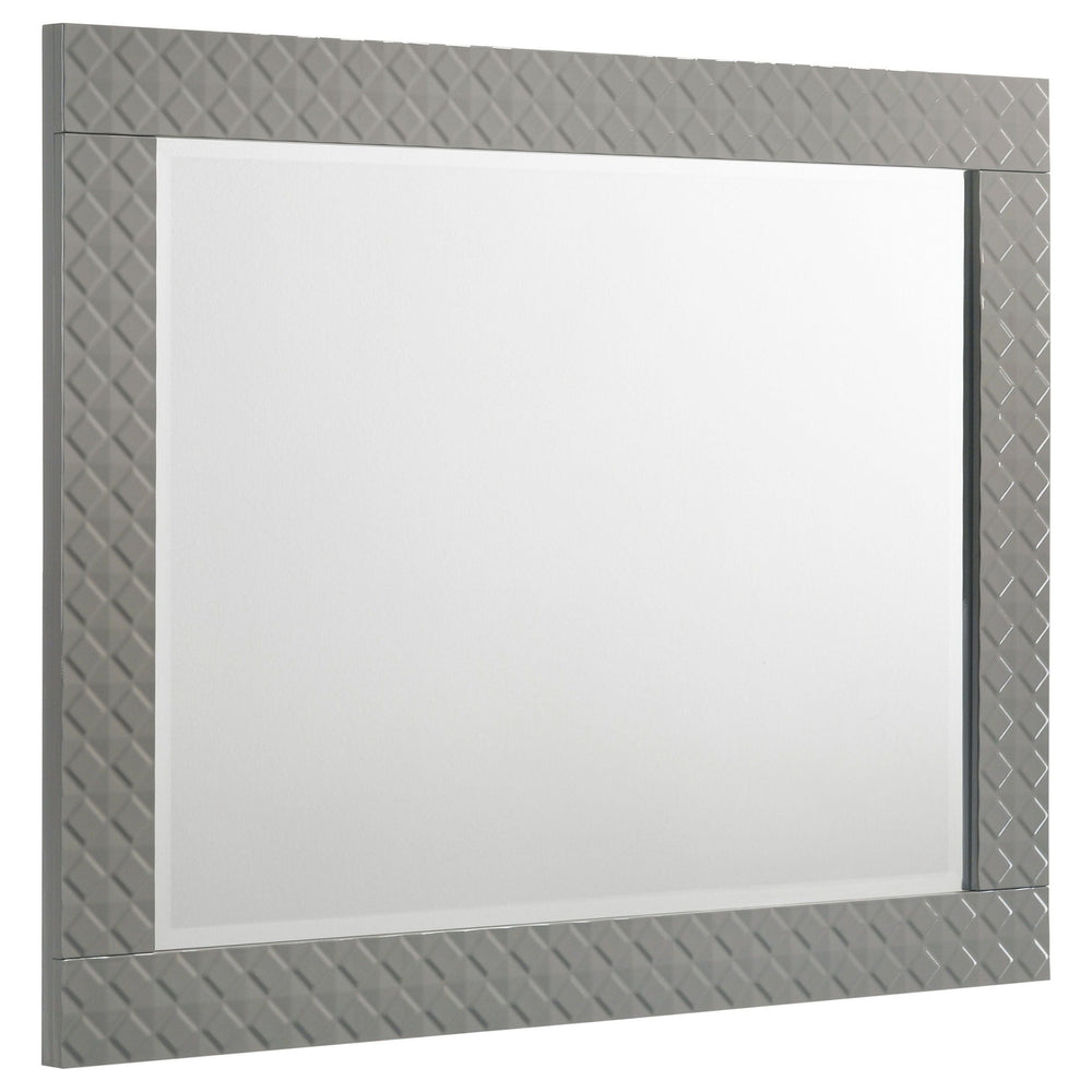 Ives - Dresser Mirror - Gray High Gloss Mirror modern furniture Contempo Furniture