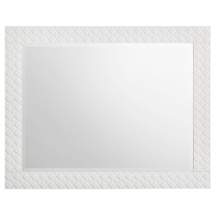 Ives - Dresser Mirror - White High Gloss Mirror modern furniture Contempo Furniture