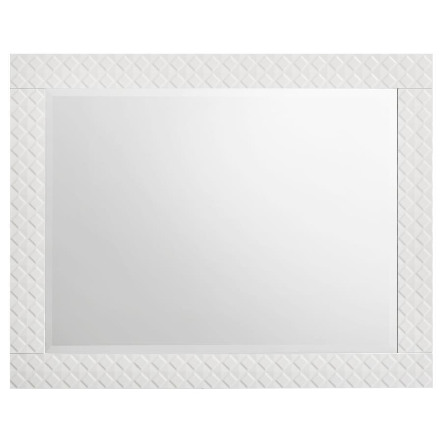 Ives - Dresser Mirror - White High Gloss Mirror modern furniture Contempo Furniture