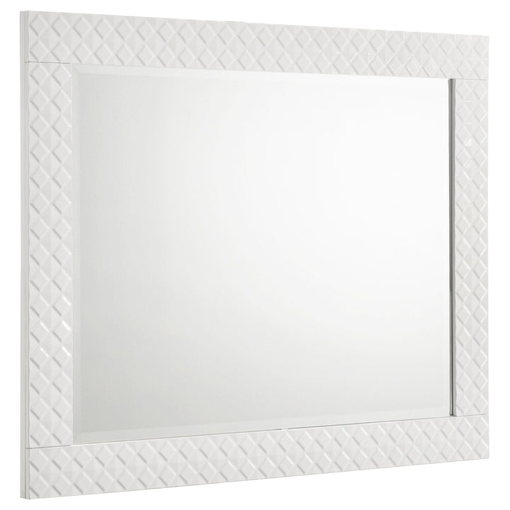 Ives - Dresser Mirror - White High Gloss Mirror modern furniture Contempo Furniture