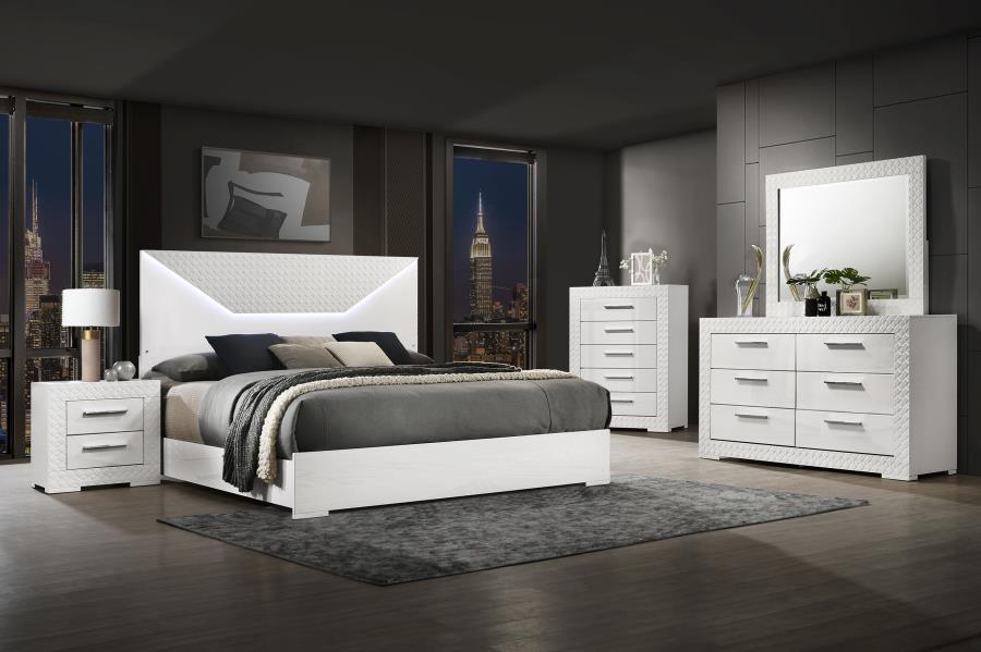 Ives - Dresser Mirror - White High Gloss Mirror modern furniture Contempo Furniture