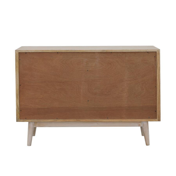Ixora - 2 Door Wood Accent Cabinet - White Washed And Black Accent Cabinet modern furniture Contempo Furniture
