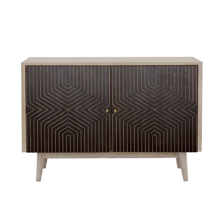 Ixora - 2 Door Wood Accent Cabinet - White Washed And Black Accent Cabinet modern furniture Contempo Furniture