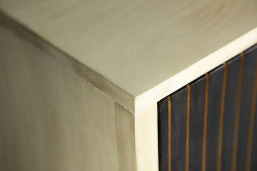 Ixora - 2 Door Wood Accent Cabinet - White Washed And Black Accent Cabinet modern furniture Contempo Furniture