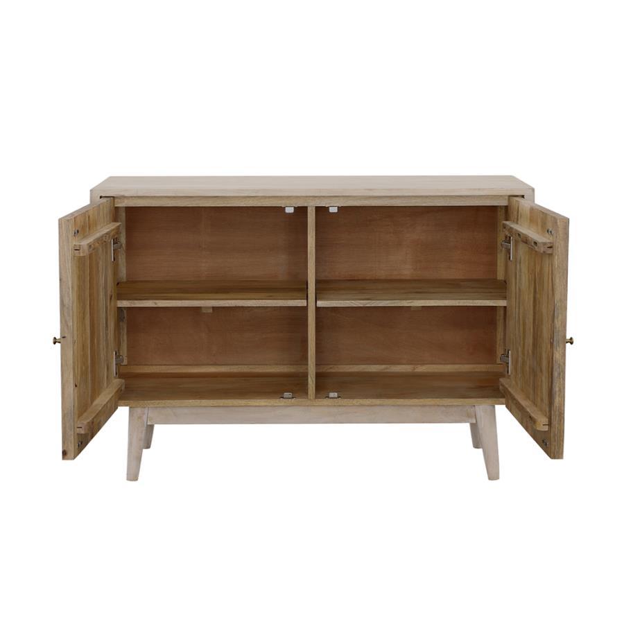 Ixora - 2 Door Wood Accent Cabinet - White Washed And Black Accent Cabinet modern furniture Contempo Furniture