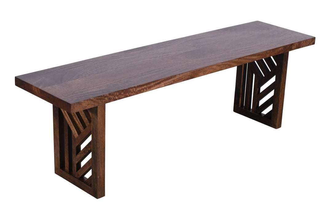 Modus Furniture Pgrr65 Fevano Solid Wood Dining Bench In Smoked Brown
