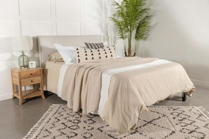 Izzy - Upholstered King Panel Headboard - Sand Upholstered HeadBoard modern furniture Contempo Furniture