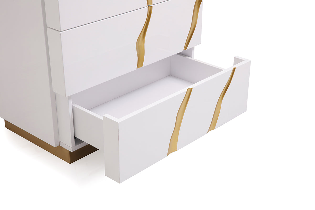 Aspen Modern White  and  Gold Chest