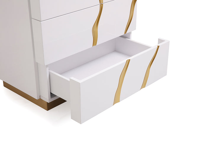 Aspen Modern White &amp; Gold Chest