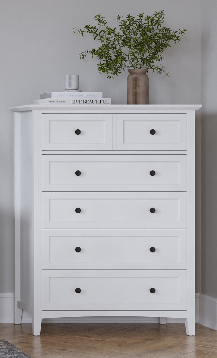 Modus Furniture Pnra84A Grace Five Drawer Chest In Snowfall White 2024