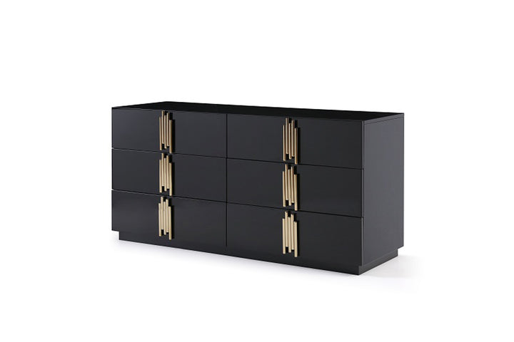 Token Modern Black &amp; Gold Bedroom Set