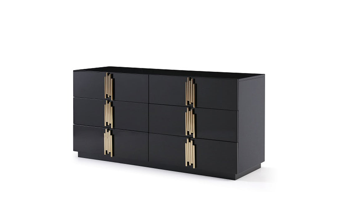 Token Modern Black & Gold Bedroom Set