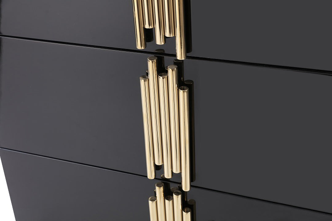Token Modern Black & Gold 4-Piece Bedroom Set