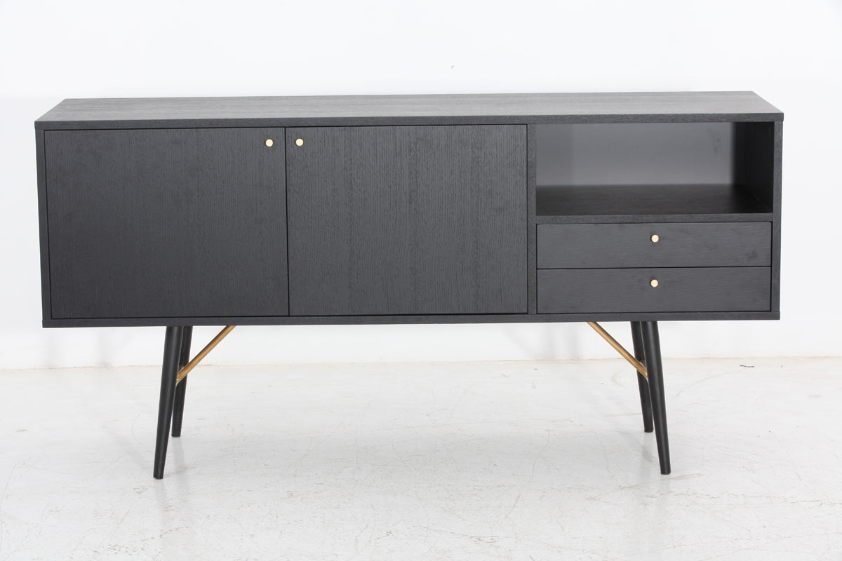 Billy Modern Black Oak  and  Gold Buffet