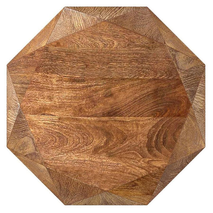 Jacinto - Octagonal Solid Mango Wood Side Table Brown - Natural Side Table modern furniture Contempo Furniture