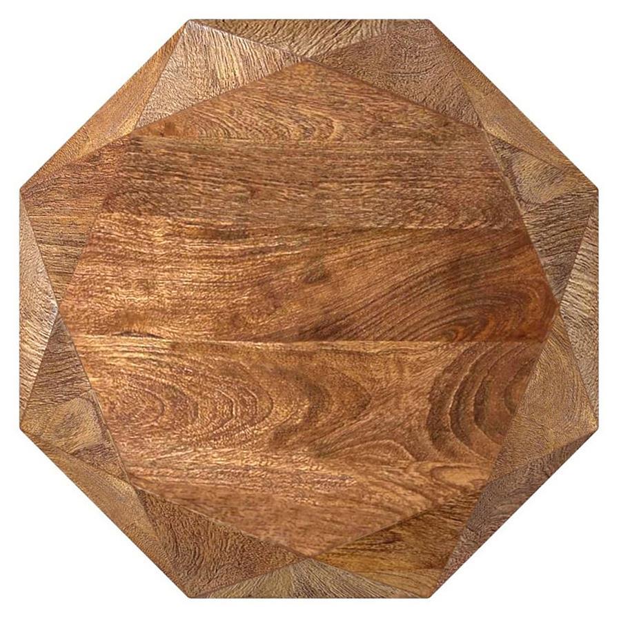 Jacinto - Octagonal Solid Mango Wood Side Table Brown - Natural Side Table modern furniture Contempo Furniture