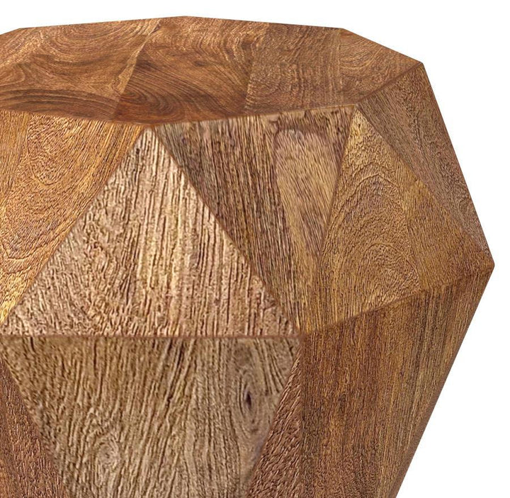 Jacinto - Octagonal Solid Mango Wood Side Table Brown - Natural Side Table modern furniture Contempo Furniture