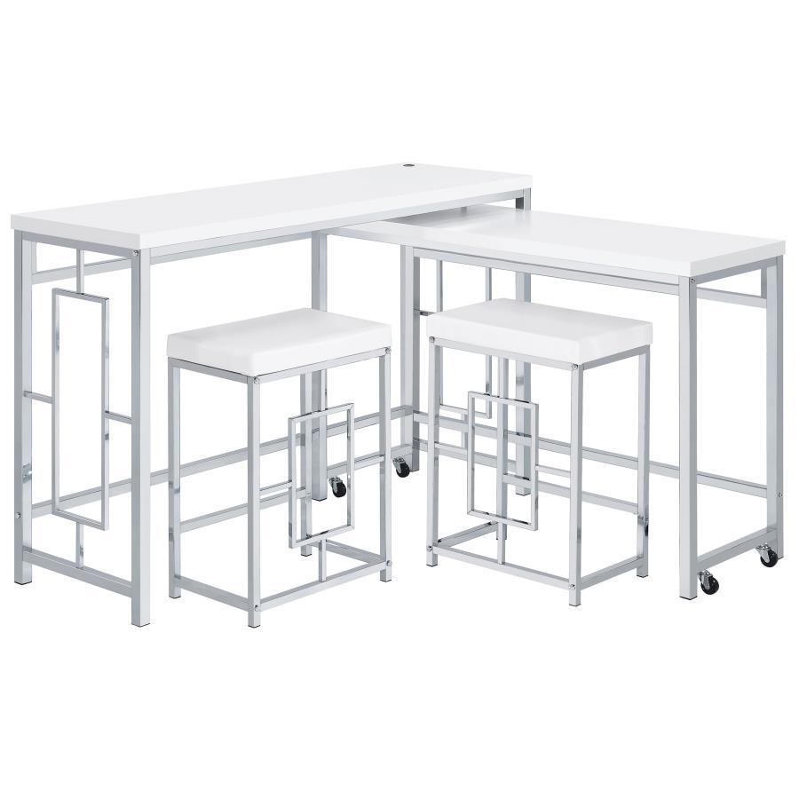 Jackson - 4 Piece Multipurpose Counter Height Table Set - White 4 - Piece Dining Room Set modern furniture Contempo Furniture