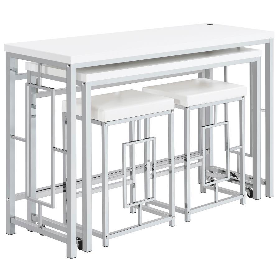 Jackson - 4 Piece Multipurpose Counter Height Table Set - White 4 - Piece Dining Room Set modern furniture Contempo Furniture