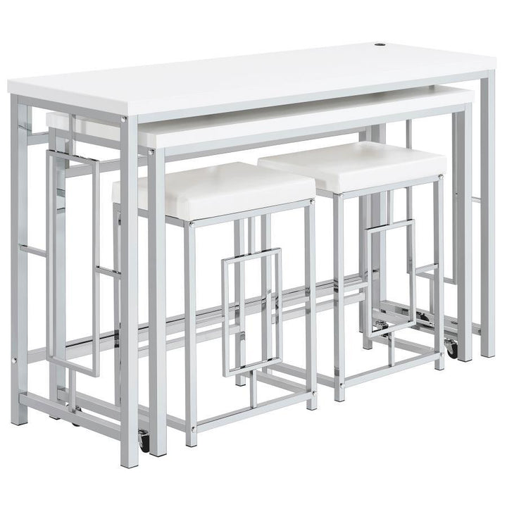 Jackson - 4 Piece Multipurpose Counter Height Table Set - White 4 - Piece Dining Room Set modern furniture Contempo Furniture