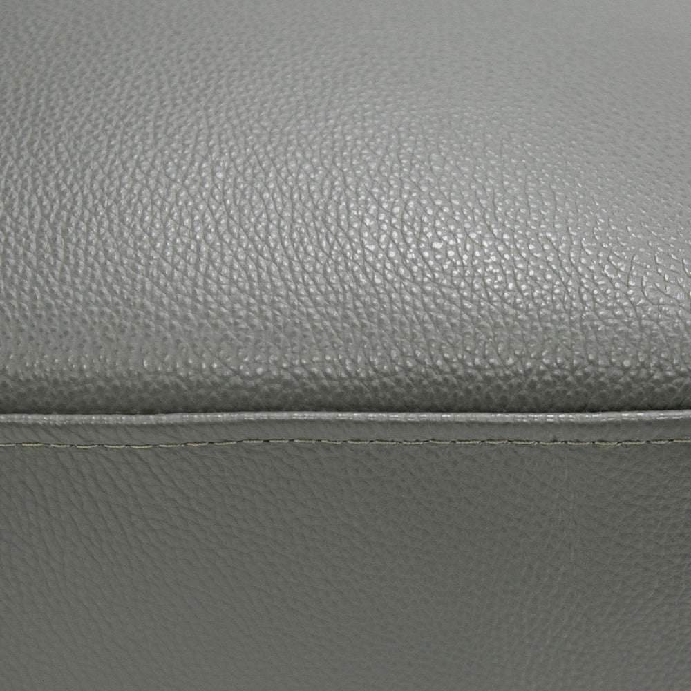 Jacoba - Modern Dark Grey Leather Rectangular Ottoman