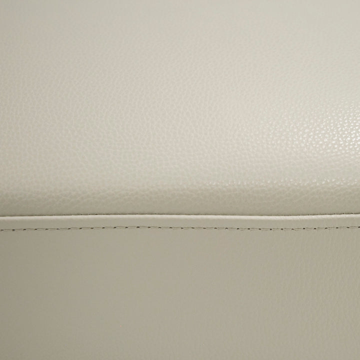 Jacoba - Modern Light Grey Leather Rectangular Ottoman