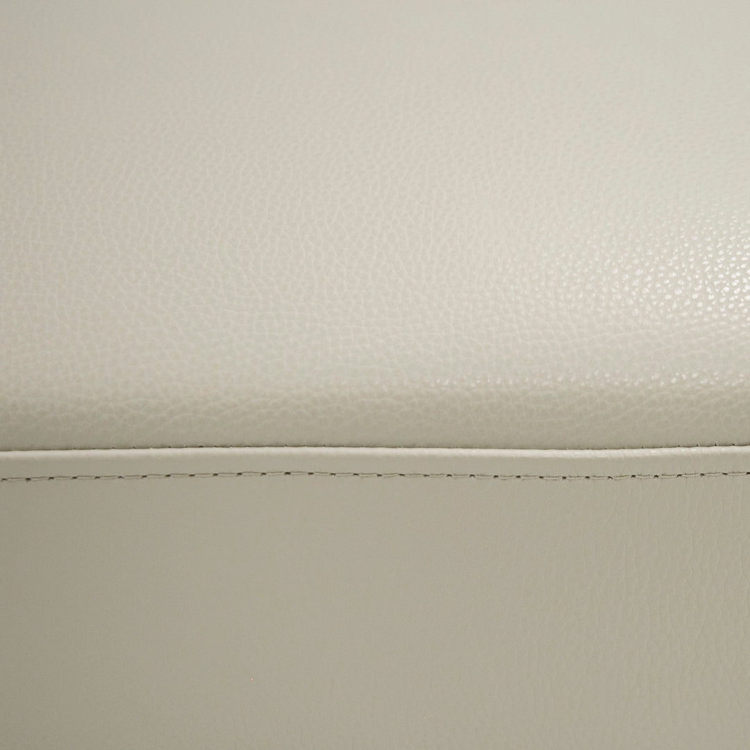 Jacoba - Modern Light Grey Leather Rectangular Ottoman