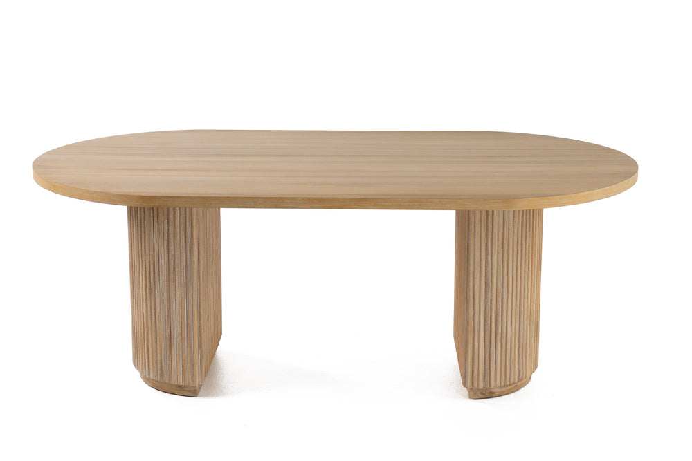 Jacobson - Modern Natural Acacia Oval Dining Table - View 3