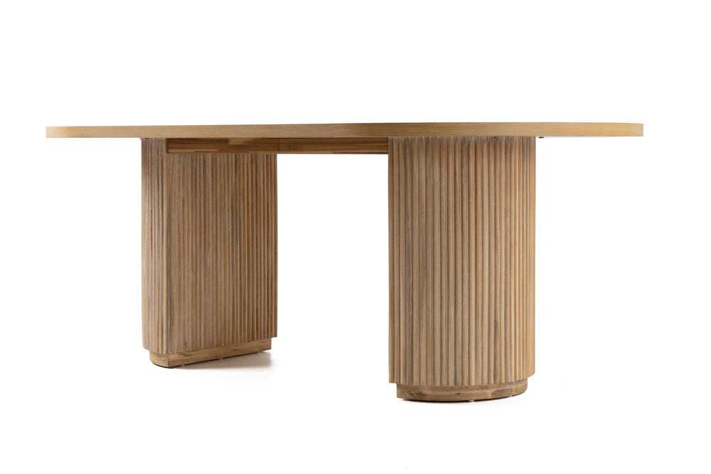 Jacobson - Modern Natural Acacia Oval Dining Table - View 5